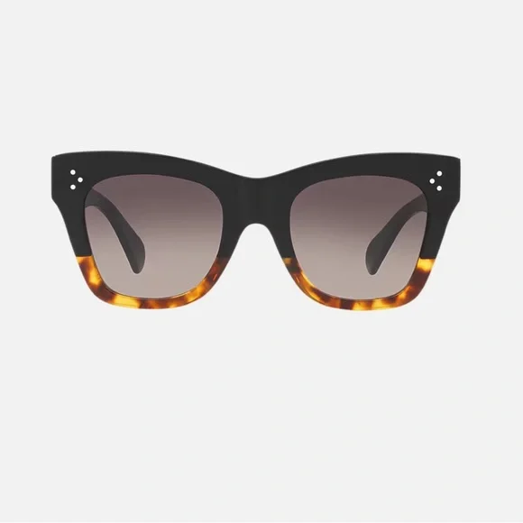 Celine Oversized Black with Tortoiseshell Trim Women’s Sunglasses - Picture 9 of 17